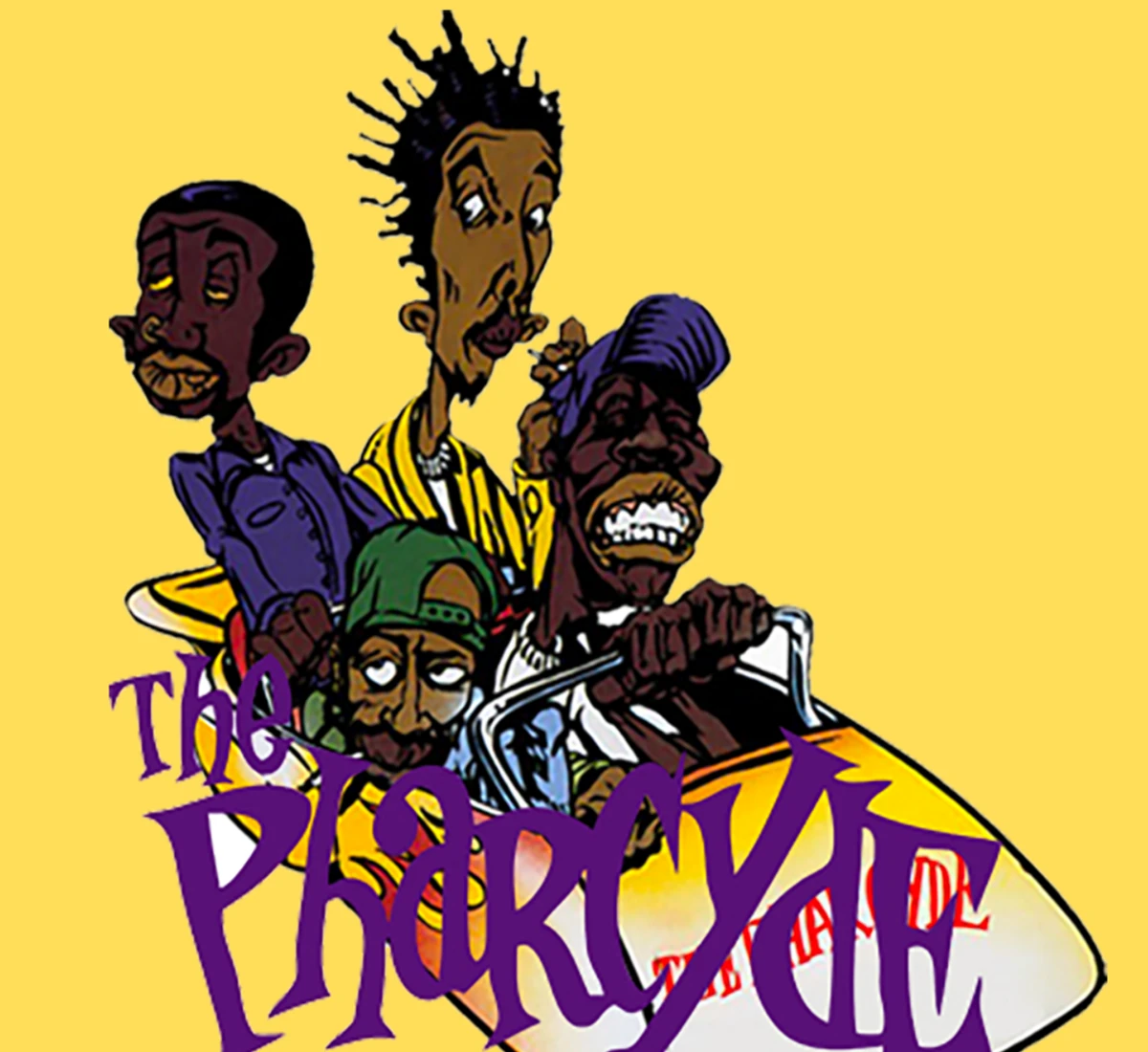 Illustrated event artwork featuring The Pharcyde